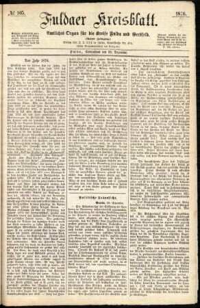 Ausgabe vom Samstag, den 30. Dezember 1876.