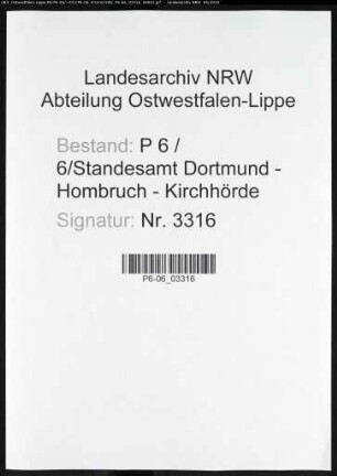 Sterberegister Standesamt Dortmund-Hombruch-Kirchhörde (XXII)