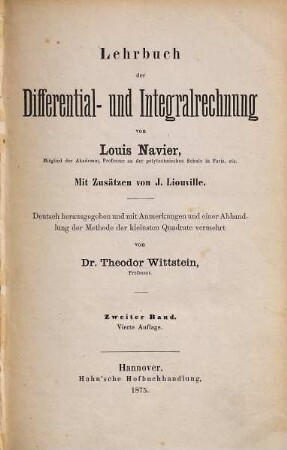 Lehrbuch der Differential- und Integralrechnung, 2