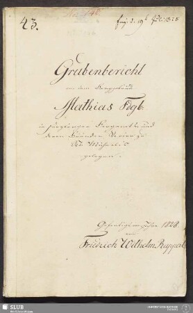 Grubenbericht von dem Berggebäude Mathias Fdgb: in Freyberger Bergamts- und deren Bränder Revier zu Sct. Michaelis gelegen - 18.6799 4.