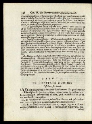 Caput IX. De Libertate Hominis Officium servandi
