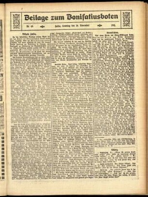 Zweite Ausgabe vom Sonntag, den 26. November 1911.