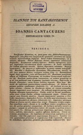 Joannis Cantacuzeni eximperatoris Historiarum libri IV : graece et latine. 3