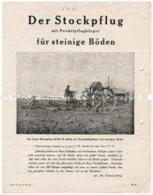 Motorpflüge der Firma Stock