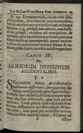Caput IV. De Morborum Differentiis Accidentalibus