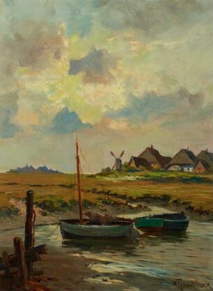 Hallig Langeneß mit Mühle