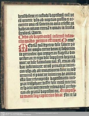 Ordo ad baptisandu[m] infirmu[m] infante[m]