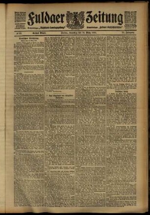 Erste Ausgabe vom Samstag, den 16. März 1912.