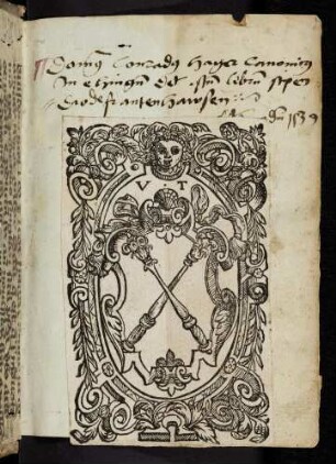 1r-1v Besitzvermerk und Exlibris