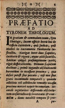 De officio sacerdotis qua iudicis et medici in sacramento poenitentiae instructio brevis : in Gratiam et Commodum Tyronis Theologi