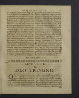 Articulus II. De Deo Trinuno.