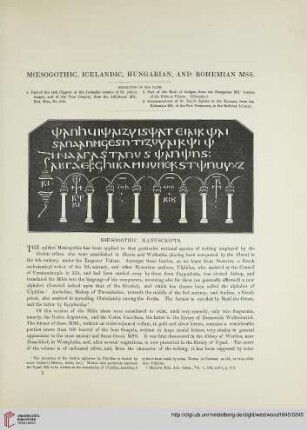Moesogothic, Icelandic, Hungarian, and Bohemian mss.
