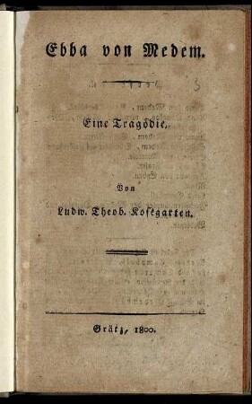 Ebba von Medem : Eine Tragödie
