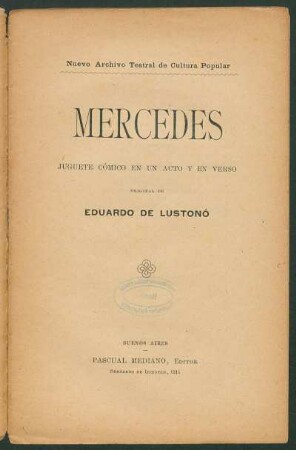 Mercedes : juguete cómico en un acto y en verso
