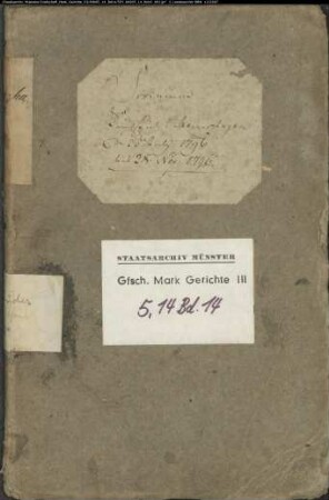 Belege zum Hypothekenbuch ("Scrinium") des Ksp. Meinerzhagen Bd. 14