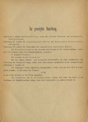 Zur geneigten Beachtung