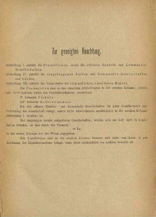Zur geneigten Beachtung