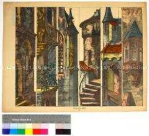 Schlosshof - Bilderbogen mit Kulissen zu einem Kindertheater