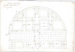 Voit, Johann Michael; Mappe mit Berechnungen und verschiedenen Skizzen - Tür (Teilansicht)
