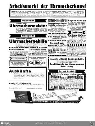 Arbeitsmarkt der Uhrmacherkunst