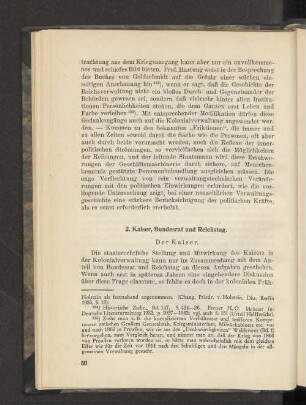2. Kaiser, Bundesrat und Reichstag.