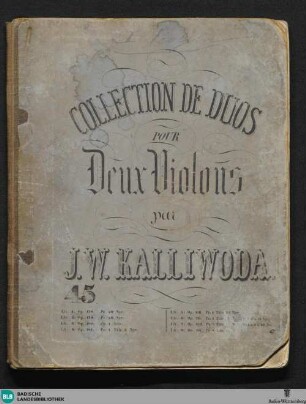 Deux duos brillants pour deux violons : Oeuv. 70; VIme livre de la Collection