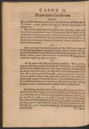 Caput II. De partitione Conciliorum.