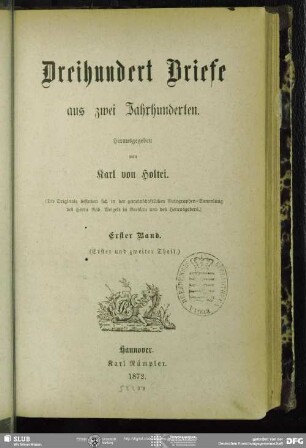 1: Erster und zweiter Theil