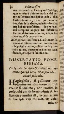 32-50, Dissertatio Pomeridiana