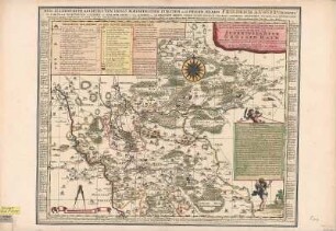 Karte des Amtes Großenhain, ca. 1:140 000, Kupferstich, 1711 : Accurate Geographische Delineation Der In Dem Meisnischen Creisse Des Churfürstenthums Sachsen Liegenden Dioeces Oder Superintendtur Grossen-Hayn : Sammt Ihren Staedten Flecken Und Dorffschaften ; [gewidmet] Friedrich Augusto, Koenig In Pohlen und Churfürsten zu Sachsen ; mit Königl. und Churf. Sächß. Pr. / Mit Sonderbarem Fleisse Geometrice durchgehends per Intersectiones gesuchet und in disen Riss gebracht Ao. Christi MDCCXI von M. Adam Friedrich Zürner. Gestochen von Peter Schencken Iun.. - [Ca. 1:140 000]. - [Amsterdam] , 1711. - 1 Kt. : Kupferst. ; 54 x 46 cm, Bildgr. 60 x 50 cm