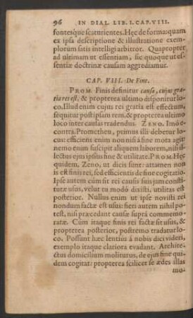 Cap. VIII. De Fine.