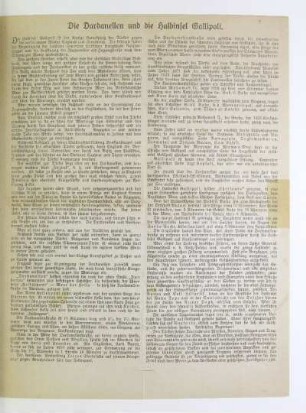 Die Dardanellen und die Halbinsel Gallipoli
