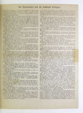 Die Dardanellen und die Halbinsel Gallipoli