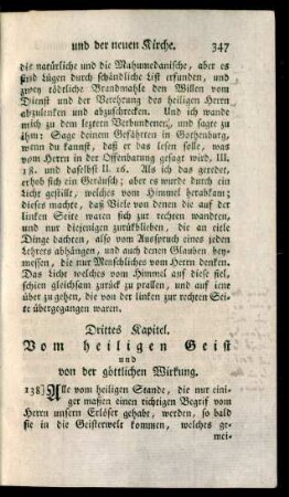 Drittes Kapitel. Vom heiligen Geist und von der göttlichen Wirkung
