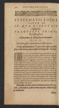 Tractatus Primus De Syllogismo. Sectio prima, ...