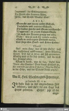 Am II. Heil. Weyhnacht-Feyertage