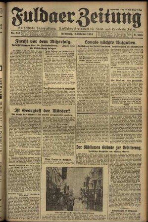Ausgabe vom Mittwoch, den 17. Oktober 1934.