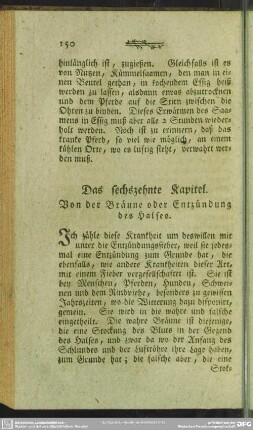 Das sechszehnte Kapitel. Von der Bräune oder Entzündung des Halses