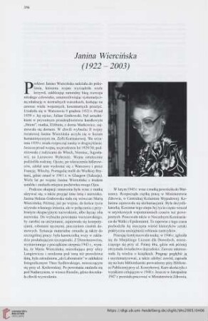 67: Janina Wiercińska (1922-2003)