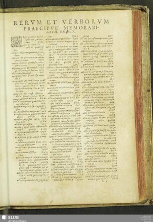 Rerum et verborum praecipue memorabilium index
