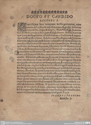 DOCTO ET CANDIDO LECTORI. S.