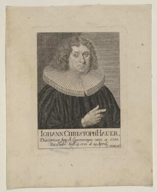 Bildnis des Iohann Christoph Hauer