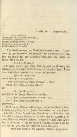 Berlin, den 27. November 1837