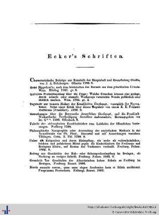 Ecker´s Schriften.