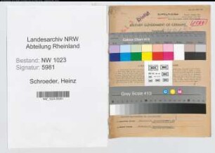Entnazifizierung Heinz Schroeder , geb. 09.01.1896 (Kaufmann)