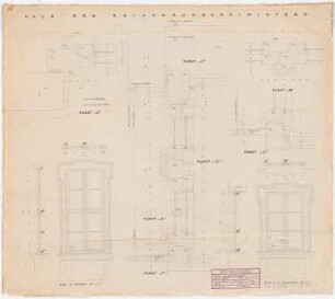 Dienstwohnung des Reichsaußenministers Joachim von Ribbentrop, Berlin-Mitte Umbau: Mittelbau und Gartenflügel: Fenster im OG 1:10