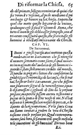Cap. VI. De Sacramenti.