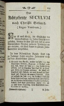§. 1. von den Römischen Kaysern. - §. 2. von den Churfürsten.
