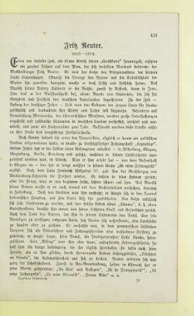 Fritz Reuter. 1810 - 1874