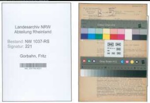 Entnazifizierung Fritz Gorbahn , geb. 05.08.1898 (Lehrer)